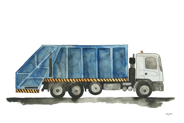 Kids Transportation Art: Garbage Truck by Kelsey McNatt