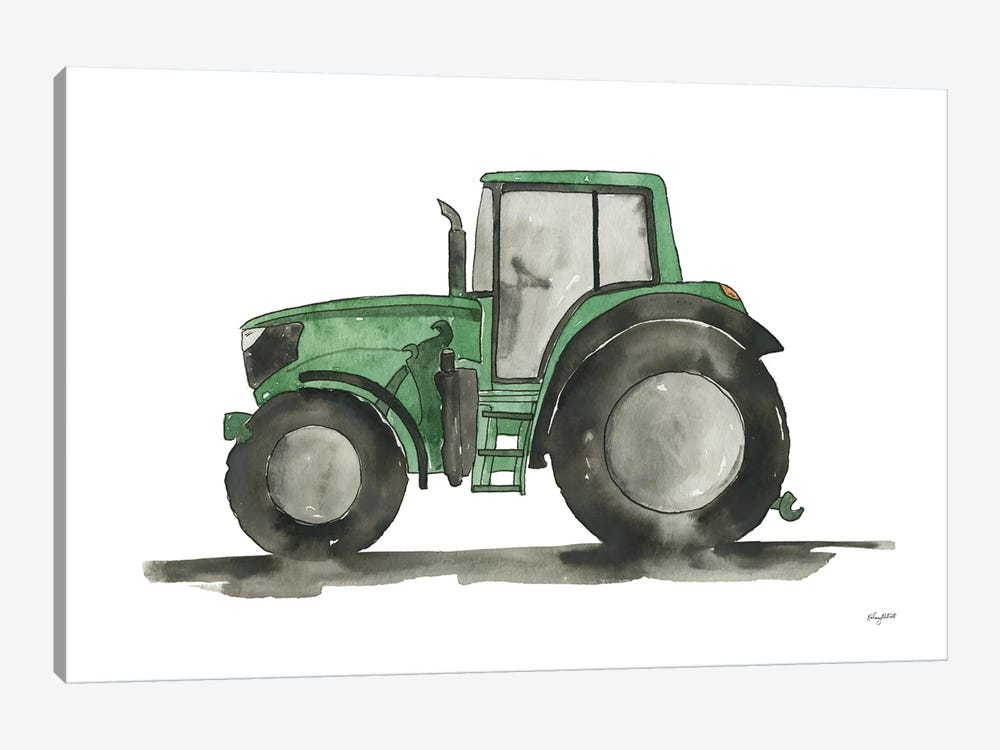 Green Tractor by Kelsey McNatt 1-piece Canvas Wall Art