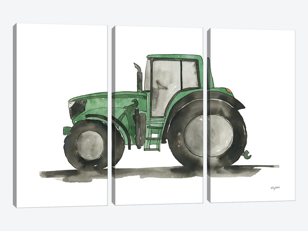 Green Tractor by Kelsey McNatt 3-piece Canvas Art