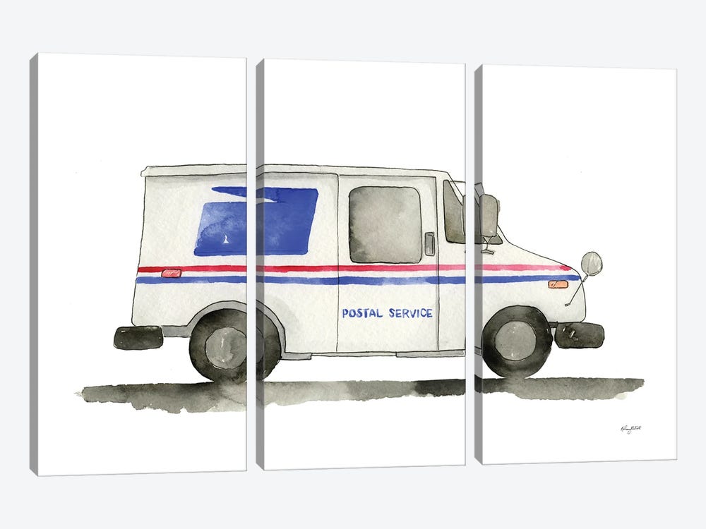 Mail Truck by Kelsey McNatt 3-piece Art Print