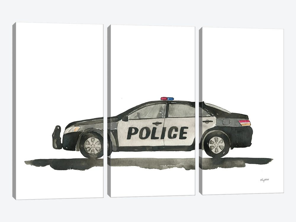 Police Car by Kelsey McNatt 3-piece Canvas Art Print