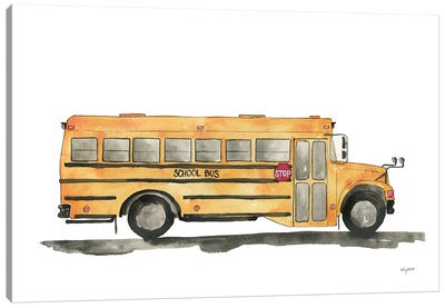 School Bus Canvas Art Print - Kelsey McNatt