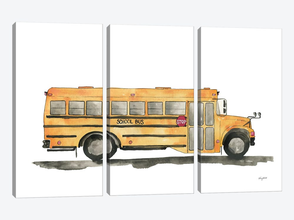 School Bus by Kelsey McNatt 3-piece Canvas Artwork