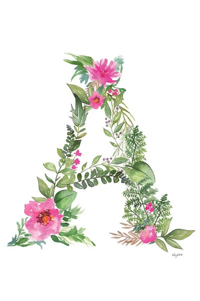 The Letter A: Botanical Letter A by Kelsey McNatt