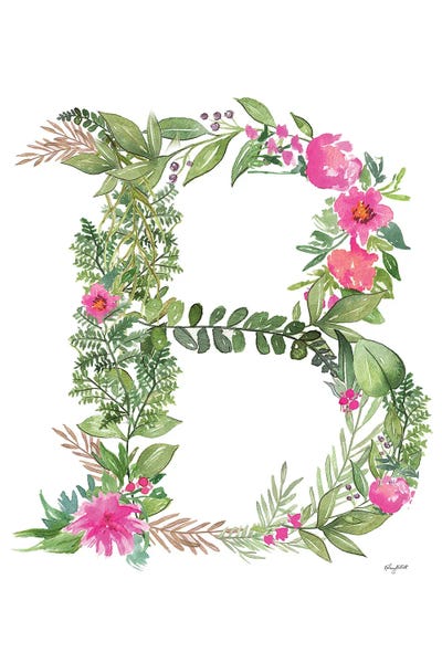 The Letter B: Botanical Letter B by Kelsey McNatt