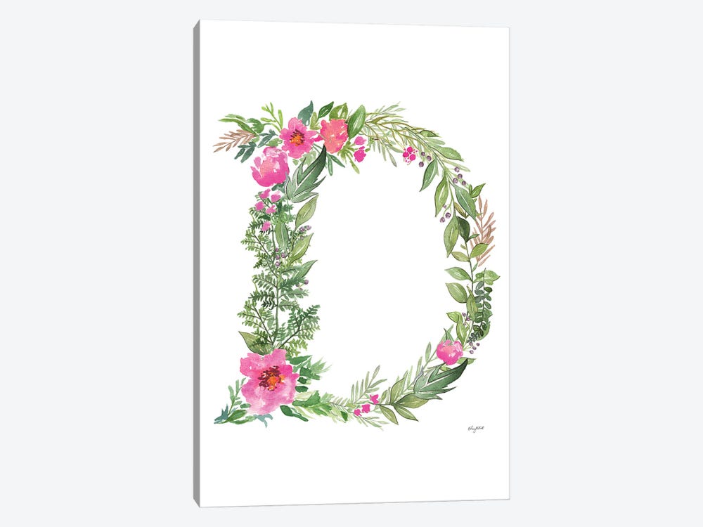 Botanical Letter D by Kelsey McNatt 1-piece Art Print
