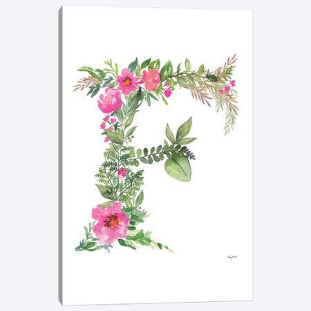Botanical Letter F Canvas Print #KMT21} by Kelsey McNatt Canvas Art Print