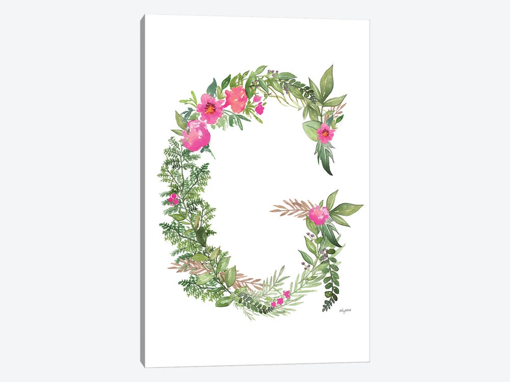 Botanical Letter G by Kelsey McNatt 1-piece Canvas Art Print