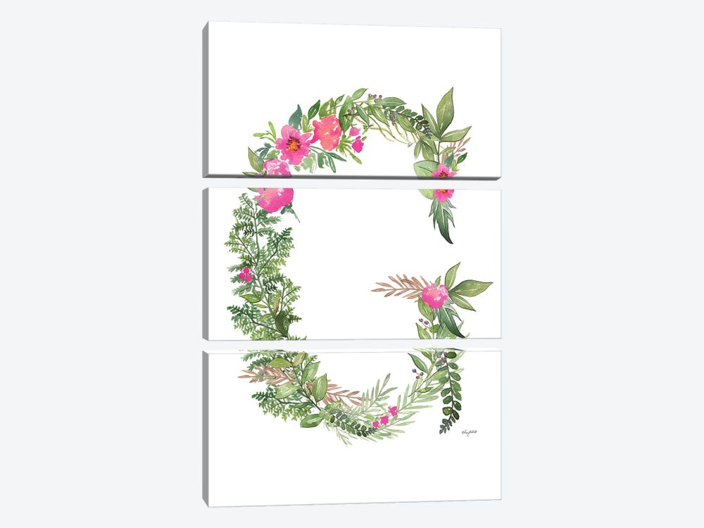 Botanical Letter G by Kelsey McNatt 3-piece Canvas Print