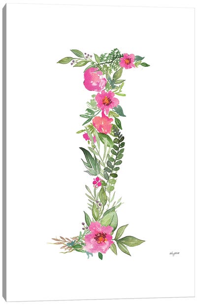 Botanical Letter I Canvas Art Print - Kelsey McNatt