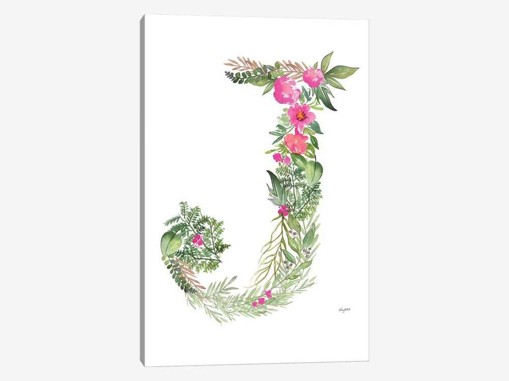 Botanical Letter J by Kelsey McNatt 1-piece Canvas Art