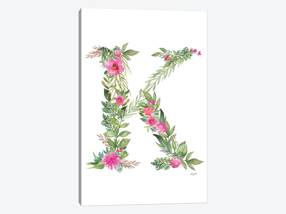 Botanical Letter K by Kelsey McNatt 1-piece Canvas Print