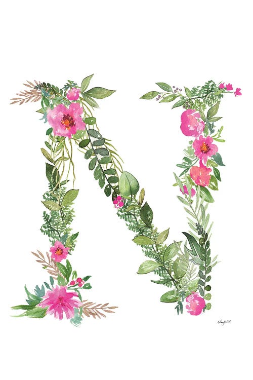 Botanical Letter N by Kelsey McNatt wall art