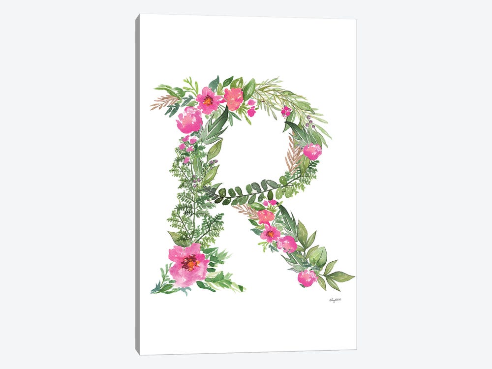 Botanical Letter R by Kelsey McNatt 1-piece Canvas Art Print