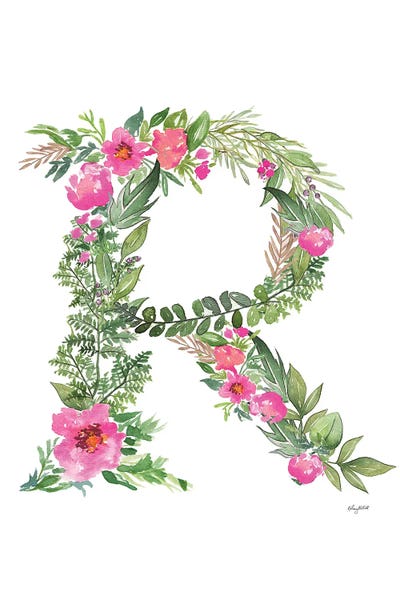 Alphabet: Botanical Letter R by Kelsey McNatt