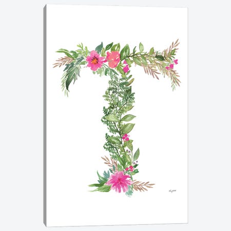 Botanical Letter T Canvas Print #KMT35} by Kelsey McNatt Canvas Print