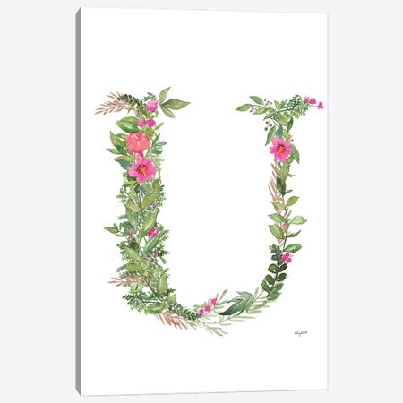Botanical Letter U Canvas Print #KMT36} by Kelsey McNatt Canvas Print