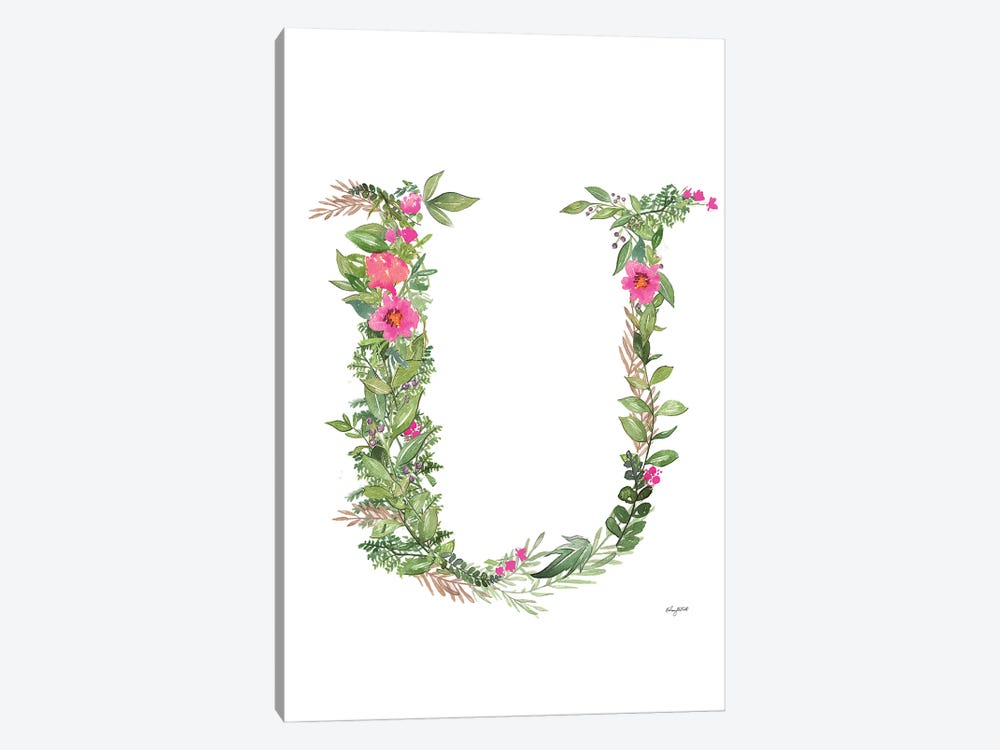 Botanical Letter U by Kelsey McNatt 1-piece Canvas Art