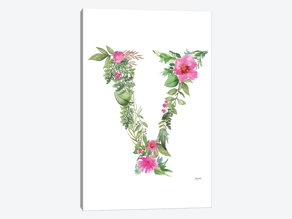 Botanical Letter V by Kelsey McNatt 1-piece Art Print