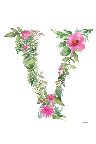 The Letter V: Botanical Letter V by Kelsey McNatt