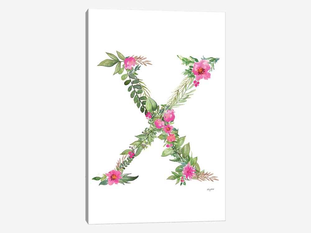 Botanical Letter X by Kelsey McNatt 1-piece Canvas Art Print