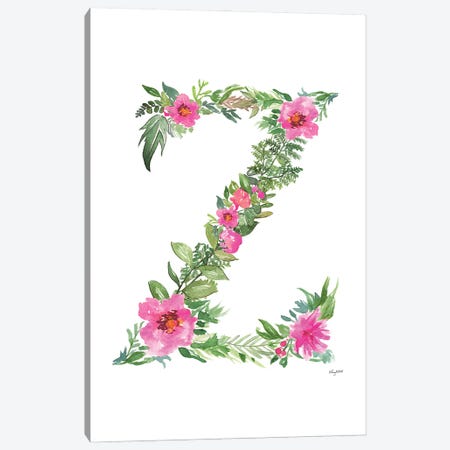 Botanical Letter Z Canvas Print #KMT41} by Kelsey McNatt Canvas Print