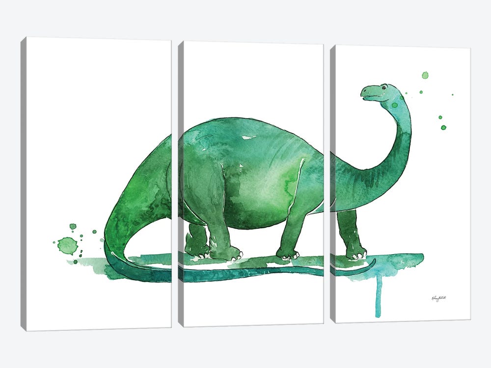 Brontosaurus by Kelsey McNatt 3-piece Canvas Art Print