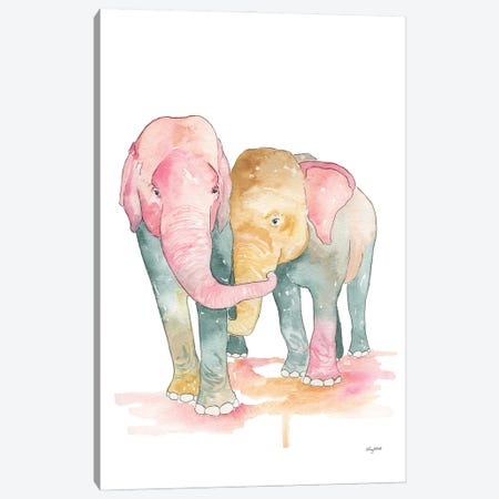Elephants Canvas Print #KMT59} by Kelsey McNatt Canvas Art