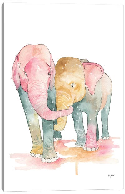 Elephants Canvas Art Print - Kelsey McNatt