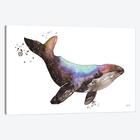 Galaxy Whale Canvas Print #KMT67} by Kelsey McNatt Canvas Artwork