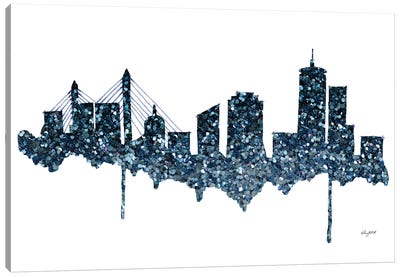 Glitter Boston Skyline Canvas Art Print - Kelsey McNatt