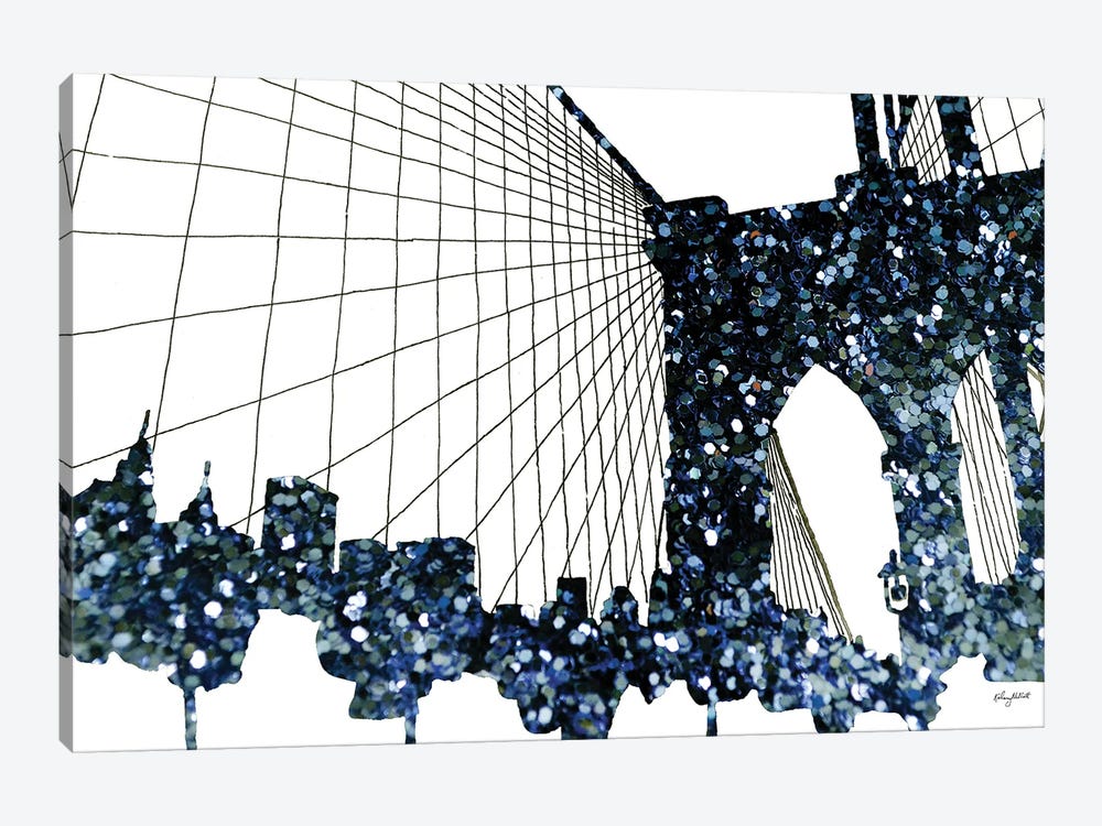 Glitter Brooklyn Bridge by Kelsey McNatt 1-piece Canvas Art Print