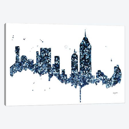 Glitter NYC Skyline Canvas Print #KMT72} by Kelsey McNatt Canvas Wall Art