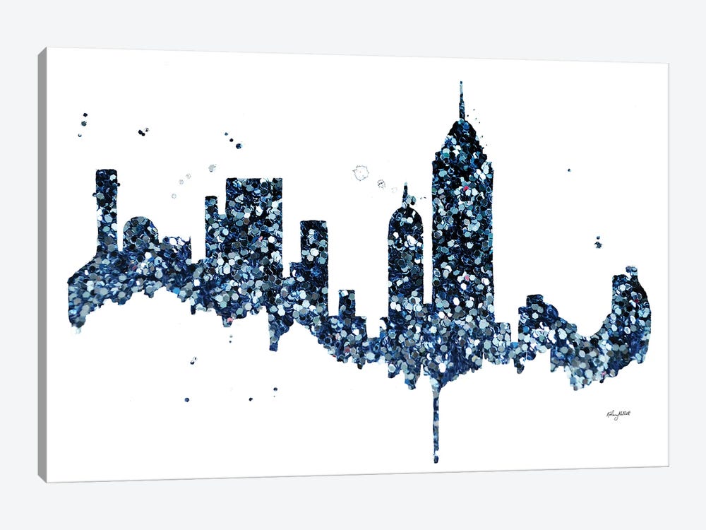 Glitter NYC Skyline by Kelsey McNatt 1-piece Canvas Wall Art