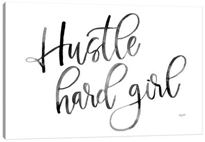 Hustle Hard Girl Canvas Art Print - Anti-Valentine's Day