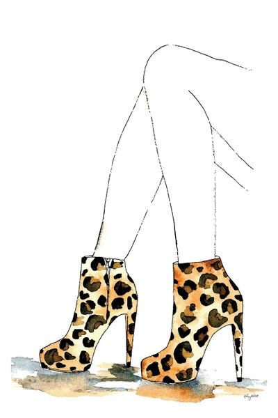 Leopard Booties by Kelsey McNatt framed wall art