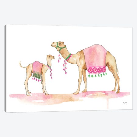 Mom And Baby Camels Canvas Print #KMT94} by Kelsey McNatt Canvas Art Print