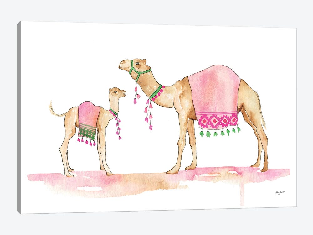 Mom And Baby Camels by Kelsey McNatt 1-piece Canvas Wall Art