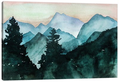 Mountain View Canvas Art Print - Cabin & Lodge Décor