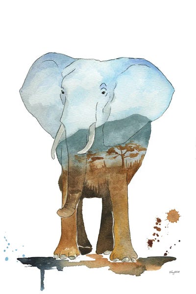 Nature Elephant by Kelsey McNatt framed wall art