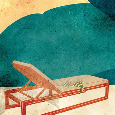 Perano Art - Canvas Prints: Chaise Lounge And Bikini Top by Kristin Marie Steinke