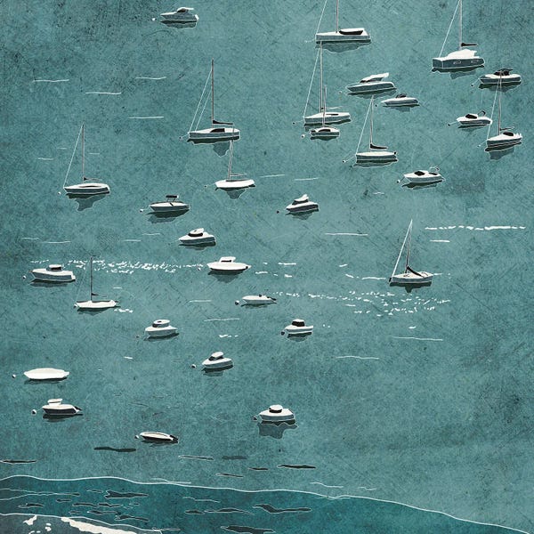 Sailboats In The Bay Of Biscay