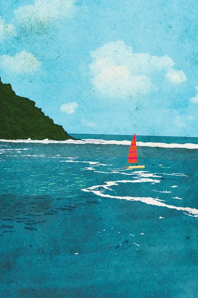 Spain: Red Sail In San Sebastian by Kristin Marie Steinke
