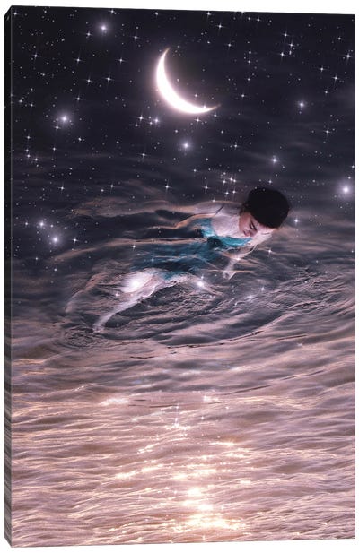 Gently Drifting Canvas Art Print - Midnight Moon Visuals