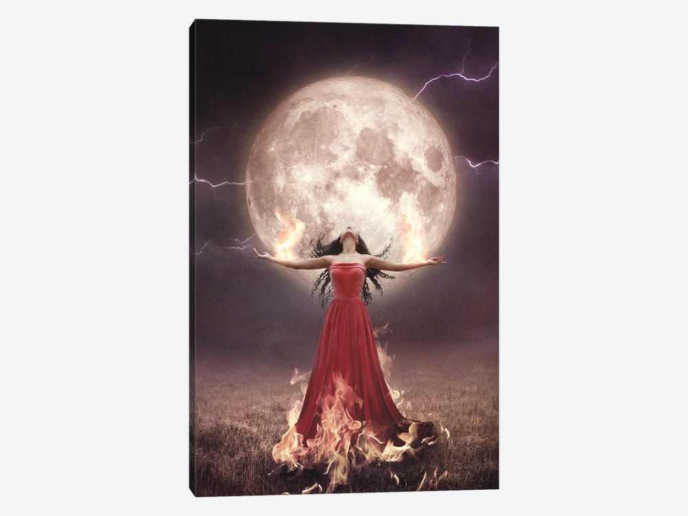 Full Moon In Aries by Midnight Moon Visuals 1-piece Canvas Wall Art