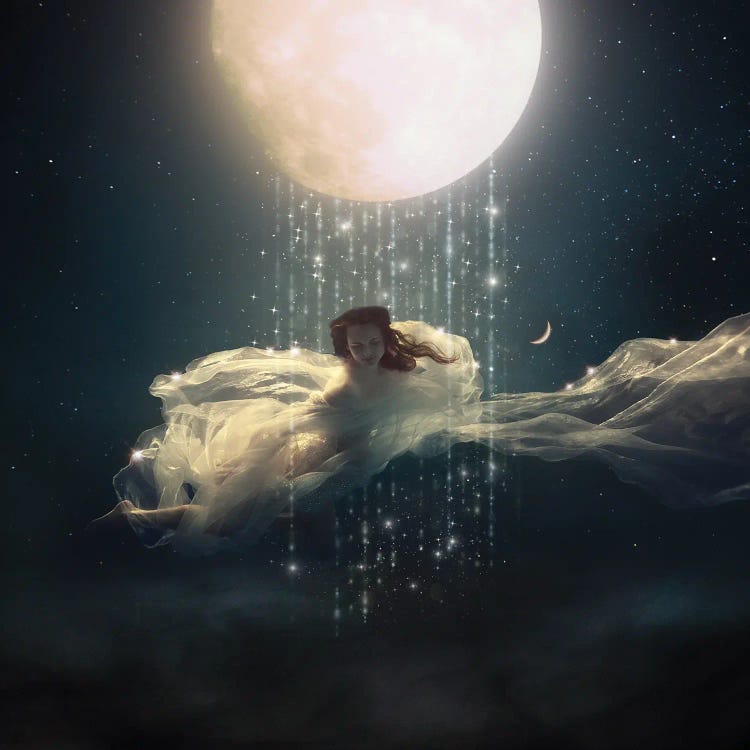 Full Moon In Aquarius by Midnight Moon Visuals wall art
