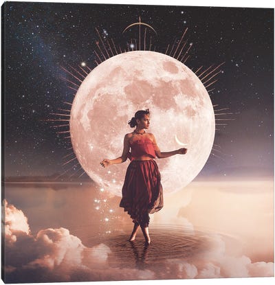 Full Moon In Libra Canvas Art Print - Midnight Moon Visuals
