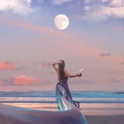 Full Moon In Pisces by Midnight Moon Visuals art print