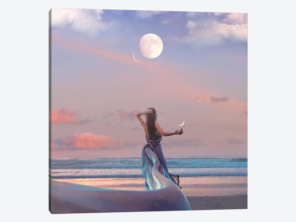 Full Moon In Pisces by Midnight Moon Visuals 1-piece Art Print