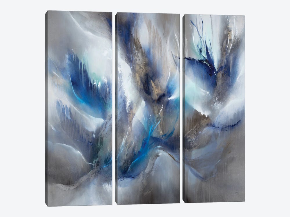 Blue Orchids by K. Nari 3-piece Canvas Print